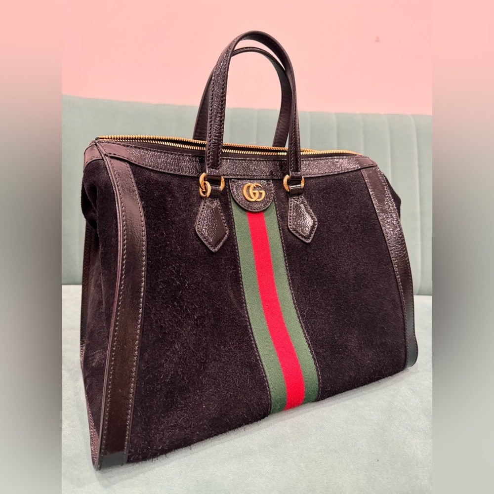 Gucci Suede Medium Ophidia Tote / 524537 I Includes strap and dust bag I - Picture 3 of 11